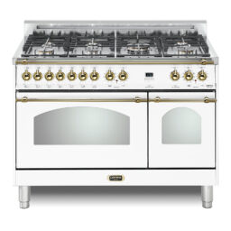 Dolcevita 48 Dual Fuel Double White w brass trim