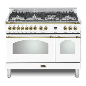 Dolcevita 48 Dual Fuel Double White w brass trim