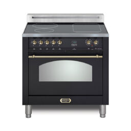 Dolcevita 30 induction matte black w brass trim