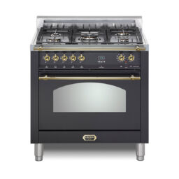 Dolcevita 36 Dual Fuel matte black w brass trim