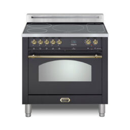 Dolcevita 36 Induction matte black w brass trim