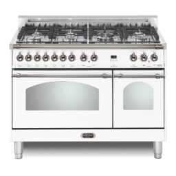 Dolcevita 48 Dual Fuel Double White w chrome trim
